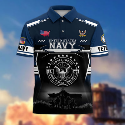 Premium US Veterans Polo Shirt, Gifts For US Veterans, Gifts For Father's Day, Veterans Day.