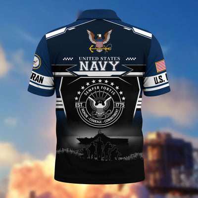 Premium US Veterans Polo Shirt, Gifts For US Veterans, Gifts For Father's Day, Veterans Day.
