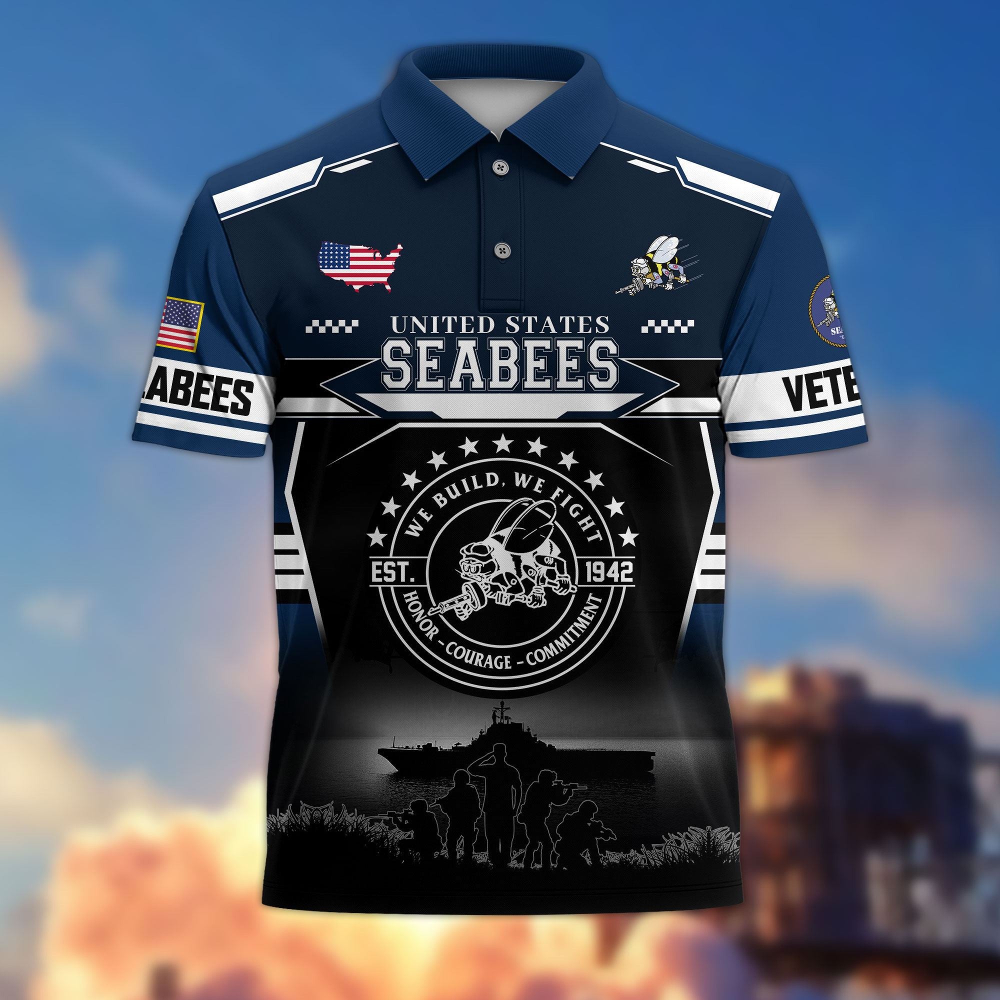 Premium US Veterans Polo Shirt, Gifts For US Veterans, Gifts For Father's Day, Veterans Day.