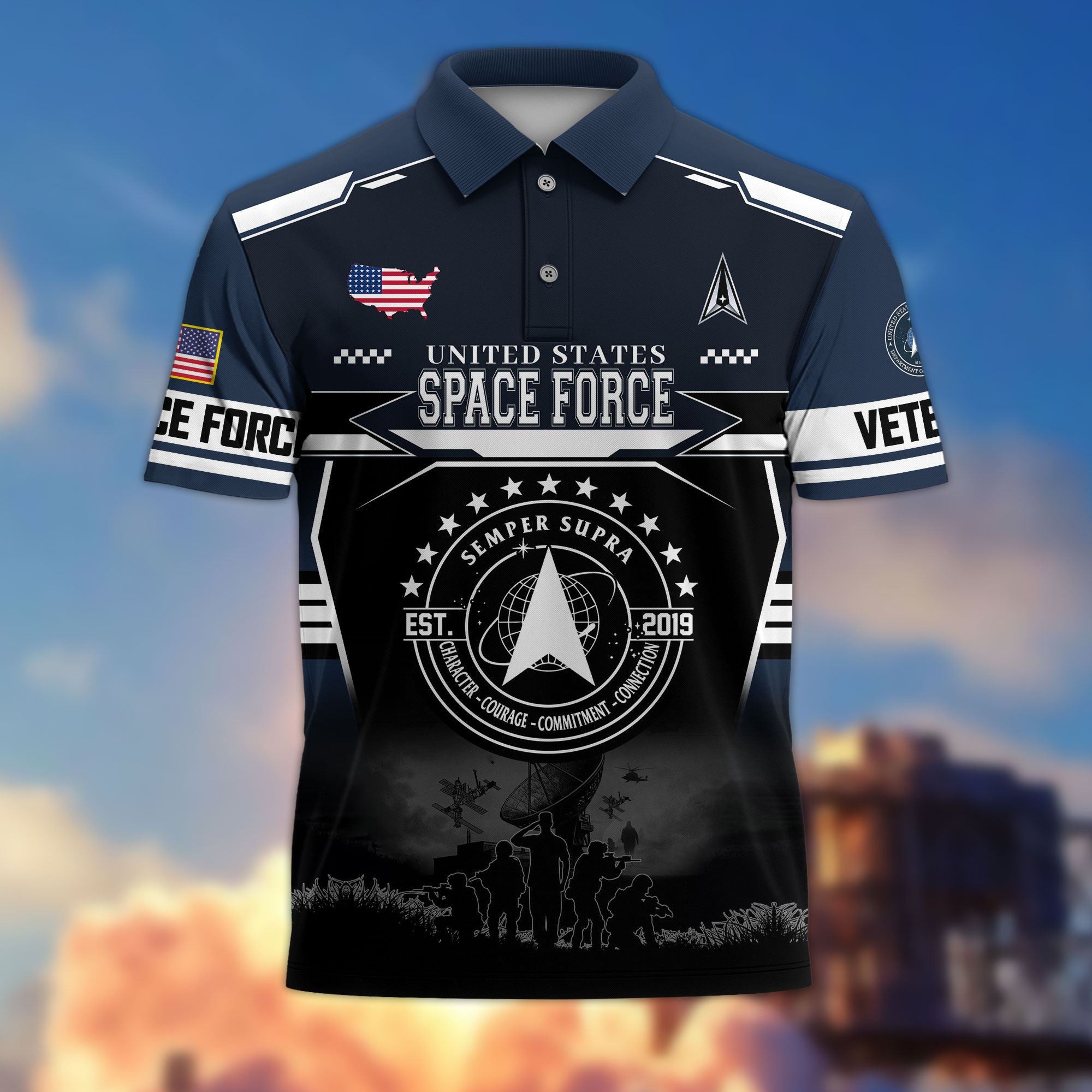 Premium US Veterans Polo Shirt, Gifts For US Veterans, Gifts For Father's Day, Veterans Day.