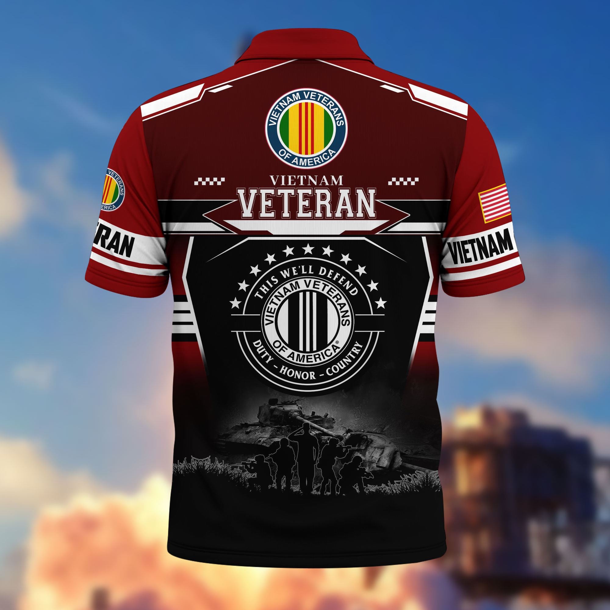 Premium US Veterans Polo Shirt, Gifts For US Veterans, Gifts For Father's Day, Veterans Day.