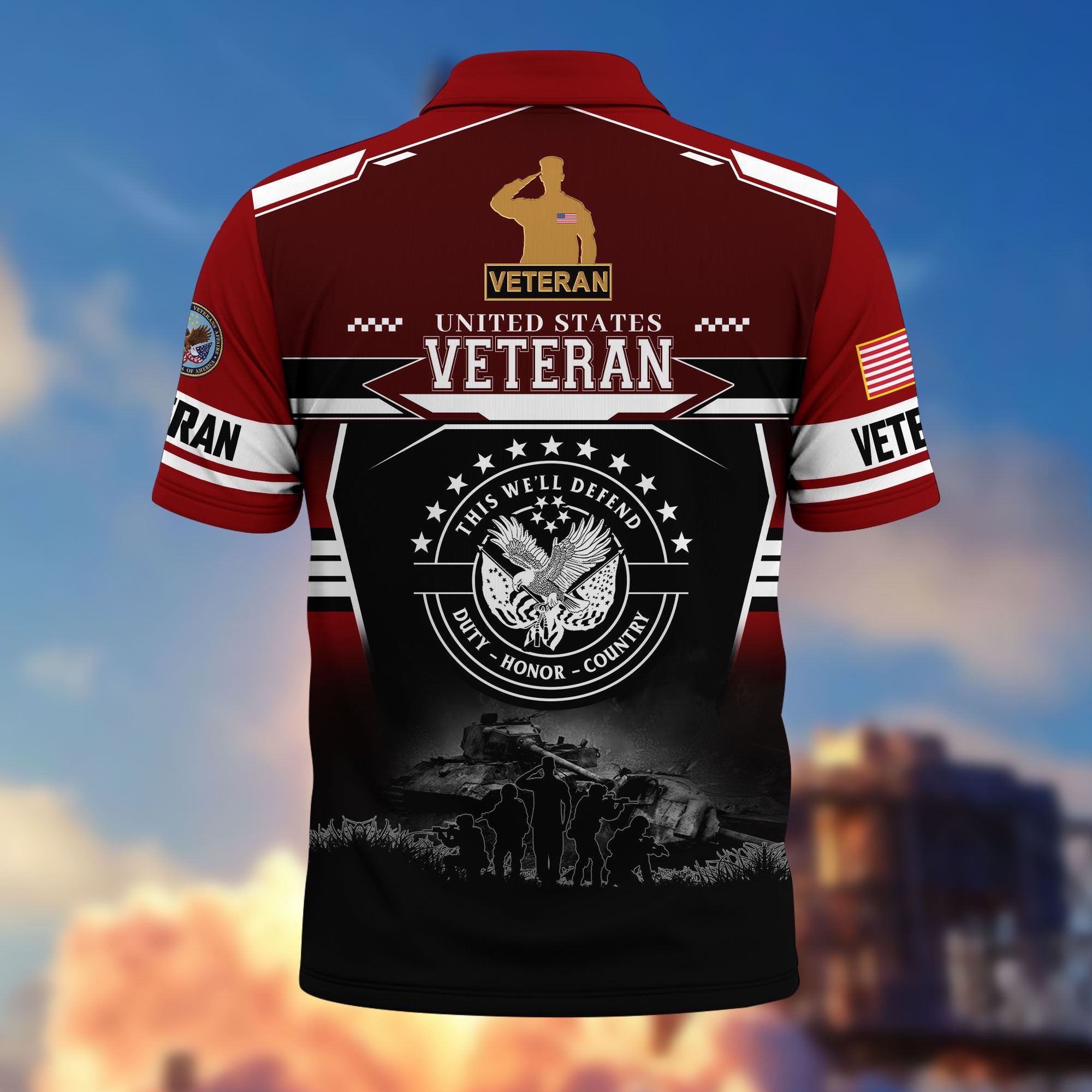 Premium US Veterans Polo Shirt, Gifts For US Veterans, Gifts For Father's Day, Veterans Day.