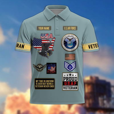Premium US Veterans Custom Polo Shirt, Gifts For US Veterans, Gifts For Father's Day, Veterans Day.