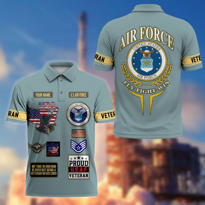 Premium US Veterans Custom Polo Shirt, Gifts For US Veterans, Gifts For Father's Day, Veterans Day.