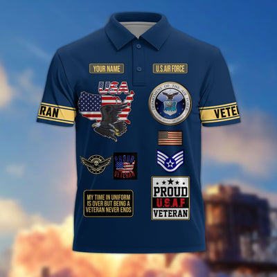 Premium US Veterans Custom Polo Shirt, Gifts For US Veterans, Gifts For Father's Day, Veterans Day.