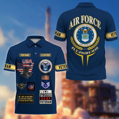 Premium US Veterans Custom Polo Shirt, Gifts For US Veterans, Gifts For Father's Day, Veterans Day.