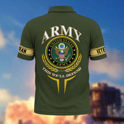 Premium US Veterans Custom Polo Shirt, Gifts For US Veterans, Gifts For Father's Day, Veterans Day.