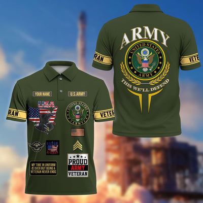 Premium US Veterans Custom Polo Shirt, Gifts For US Veterans, Gifts For Father's Day, Veterans Day.