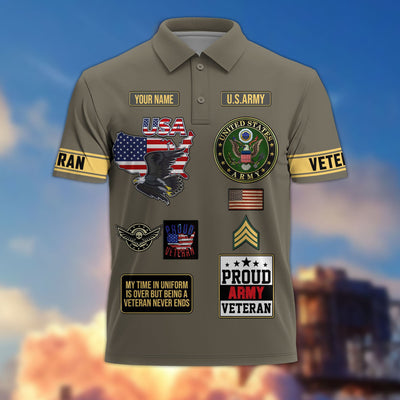 Premium US Veterans Custom Polo Shirt, Gifts For US Veterans, Gifts For Father's Day, Veterans Day.