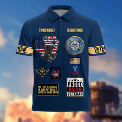 Premium US Veterans Custom Polo Shirt, Gifts For US Veterans, Gifts For Father's Day, Veterans Day.