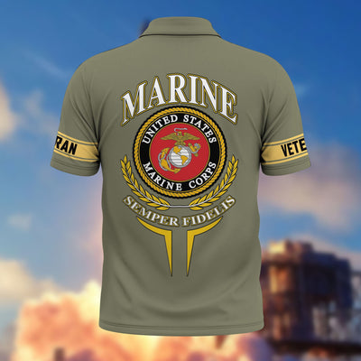 Premium US Veterans Custom Polo Shirt, Gifts For US Veterans, Gifts For Father's Day, Veterans Day.