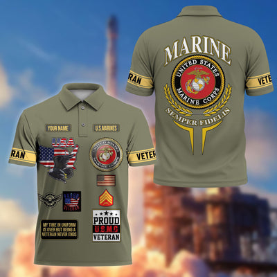 Premium US Veterans Custom Polo Shirt, Gifts For US Veterans, Gifts For Father's Day, Veterans Day.