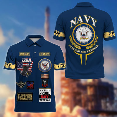 Premium US Veterans Custom Polo Shirt, Gifts For US Veterans, Gifts For Father's Day, Veterans Day.