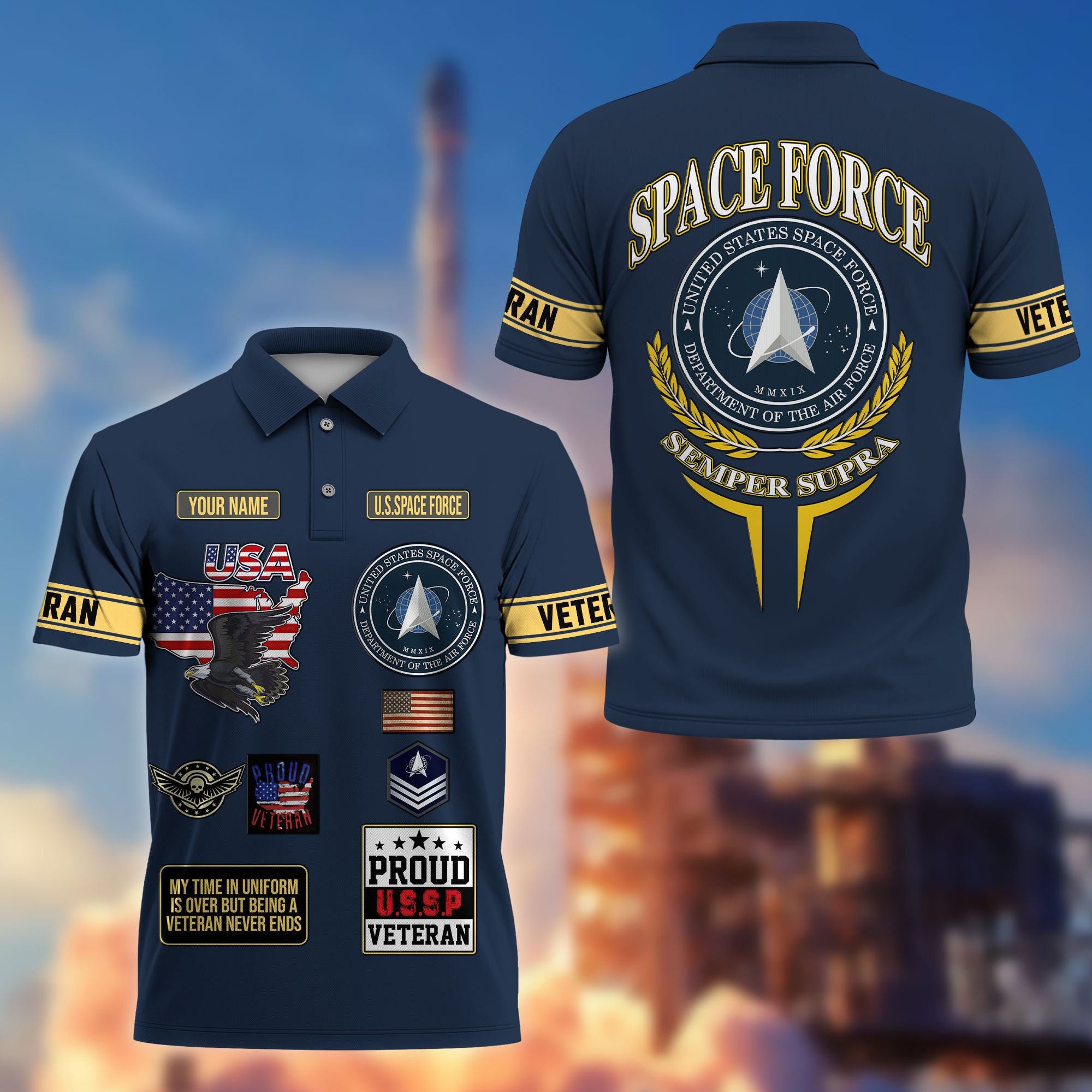 Premium US Veterans Custom Polo Shirt, Gifts For US Veterans, Gifts For Father's Day, Veterans Day.
