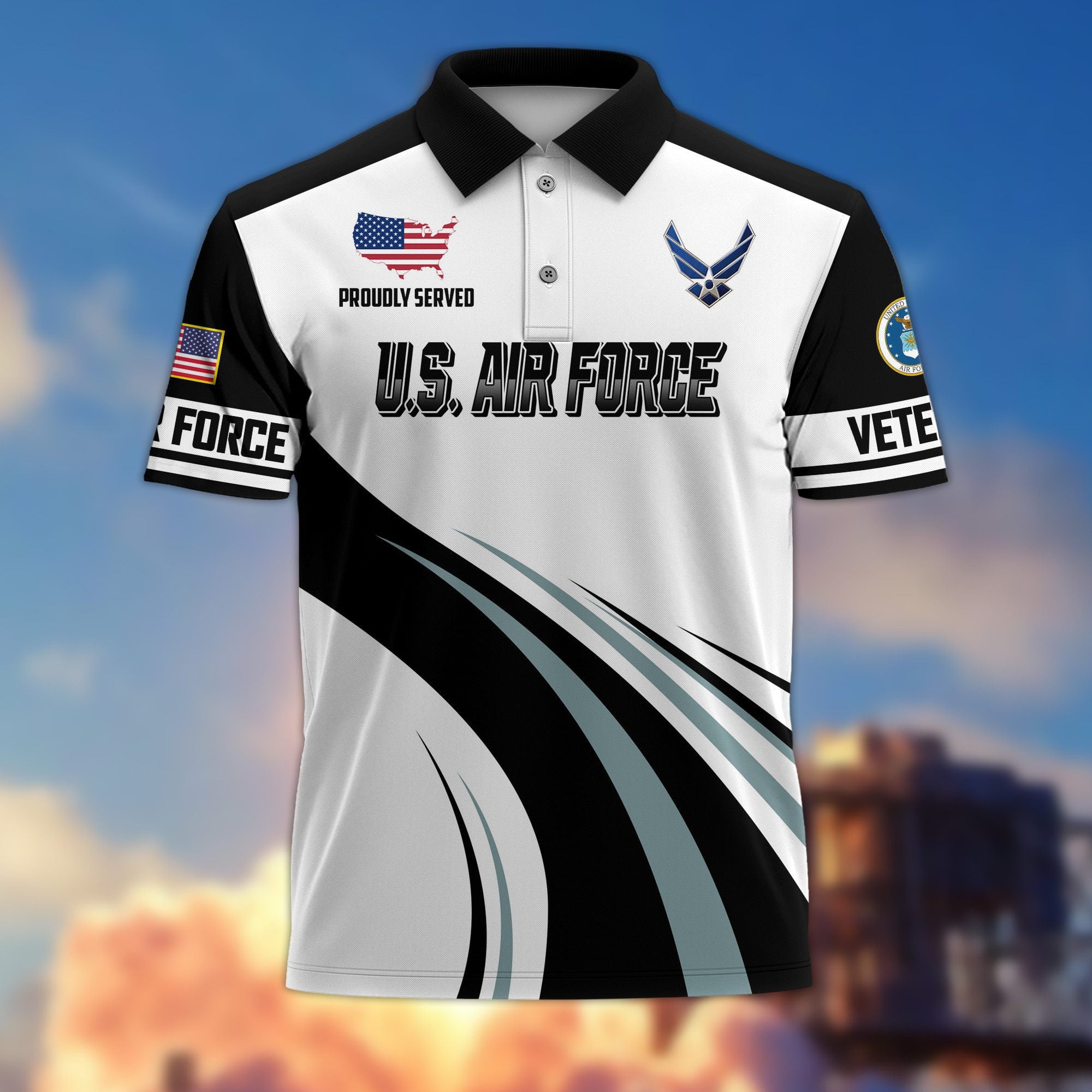 Premium US Veterans Polo Shirt, Gifts For US Veterans, Gifts On Father's Day, Veterans Day.
