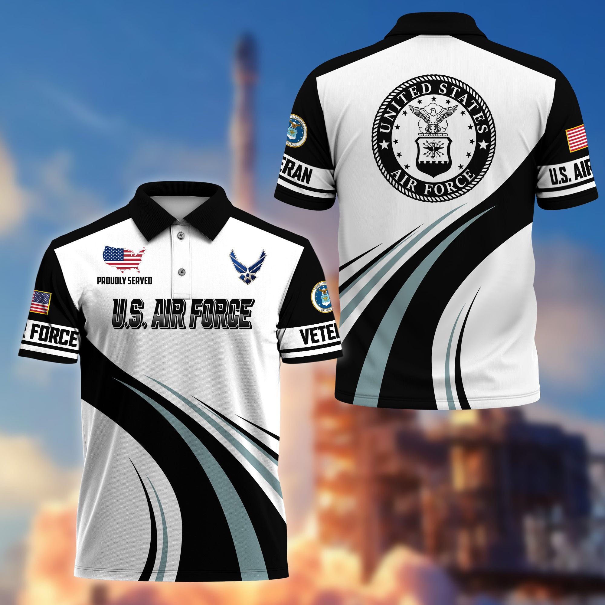 Premium US Veterans Polo Shirt, Gifts For US Veterans, Gifts On Father's Day, Veterans Day.