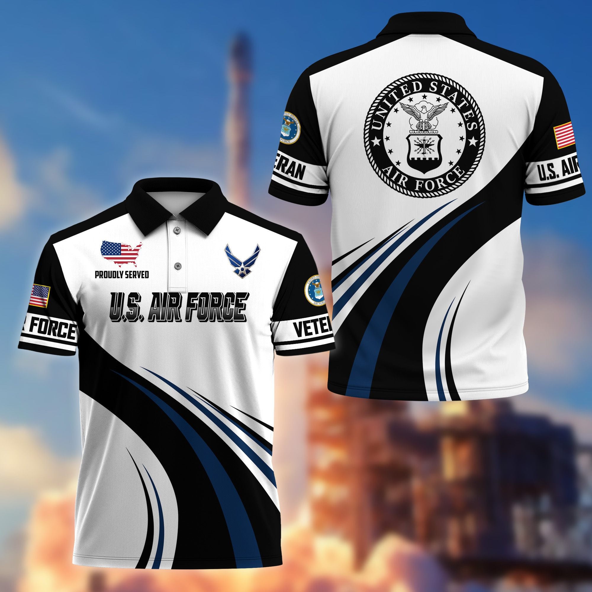 Premium US Veterans Polo Shirt, Gifts For US Veterans, Gifts On Father's Day, Veterans Day.