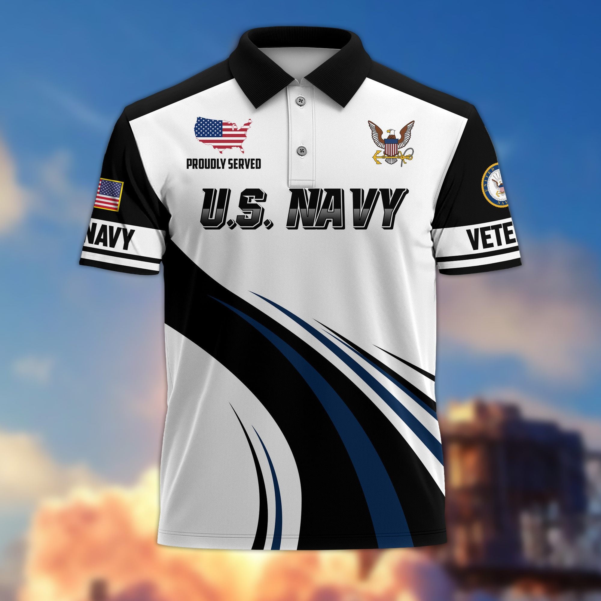 Premium US Veterans Polo Shirt, Gifts For US Veterans, Gifts On Father's Day, Veterans Day.