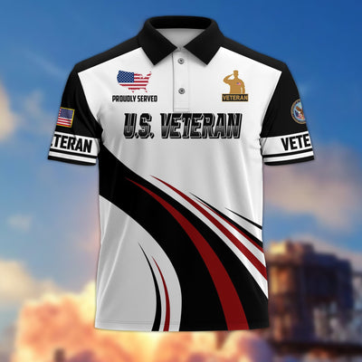 Premium US Veterans Polo Shirt, Gifts For US Veterans, Gifts On Father's Day, Veterans Day.