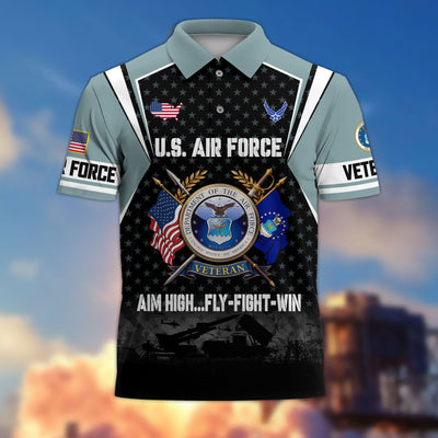 Premium US Veterans Polo Shirt, Gifts For US Veterans, Gifts On Father's Day, Veterans Day.