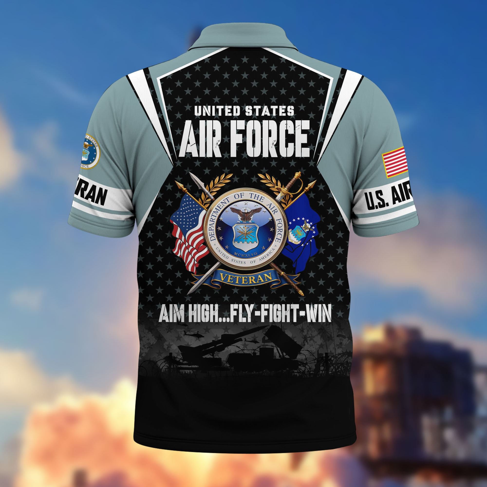 Premium US Veterans Polo Shirt, Gifts For US Veterans, Gifts On Father's Day, Veterans Day.