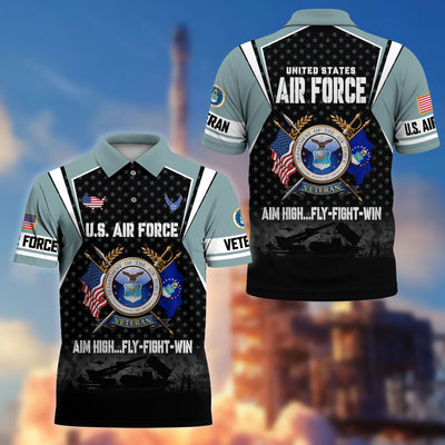 Premium US Veterans Polo Shirt, Gifts For US Veterans, Gifts On Father's Day, Veterans Day.