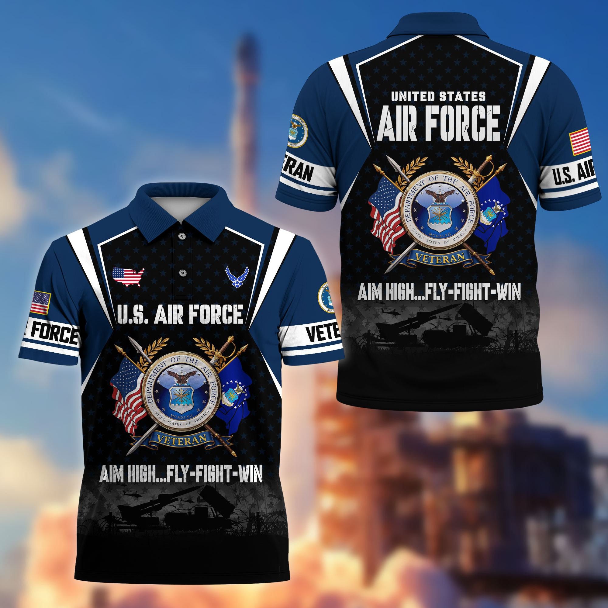 Premium US Veterans Polo Shirt, Gifts For US Veterans, Gifts On Father's Day, Veterans Day.