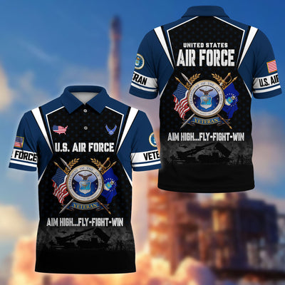 Premium US Veterans Polo Shirt, Gifts For US Veterans, Gifts On Father's Day, Veterans Day.