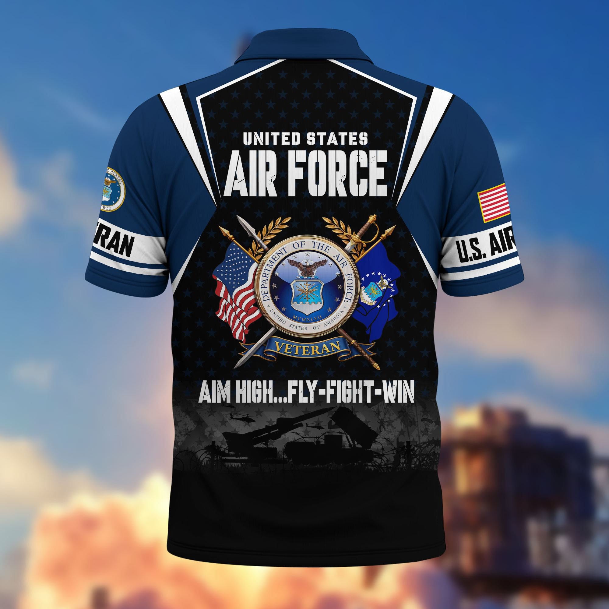Premium US Veterans Polo Shirt, Gifts For US Veterans, Gifts On Father's Day, Veterans Day.