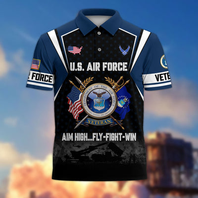 Premium US Veterans Polo Shirt, Gifts For US Veterans, Gifts On Father's Day, Veterans Day.