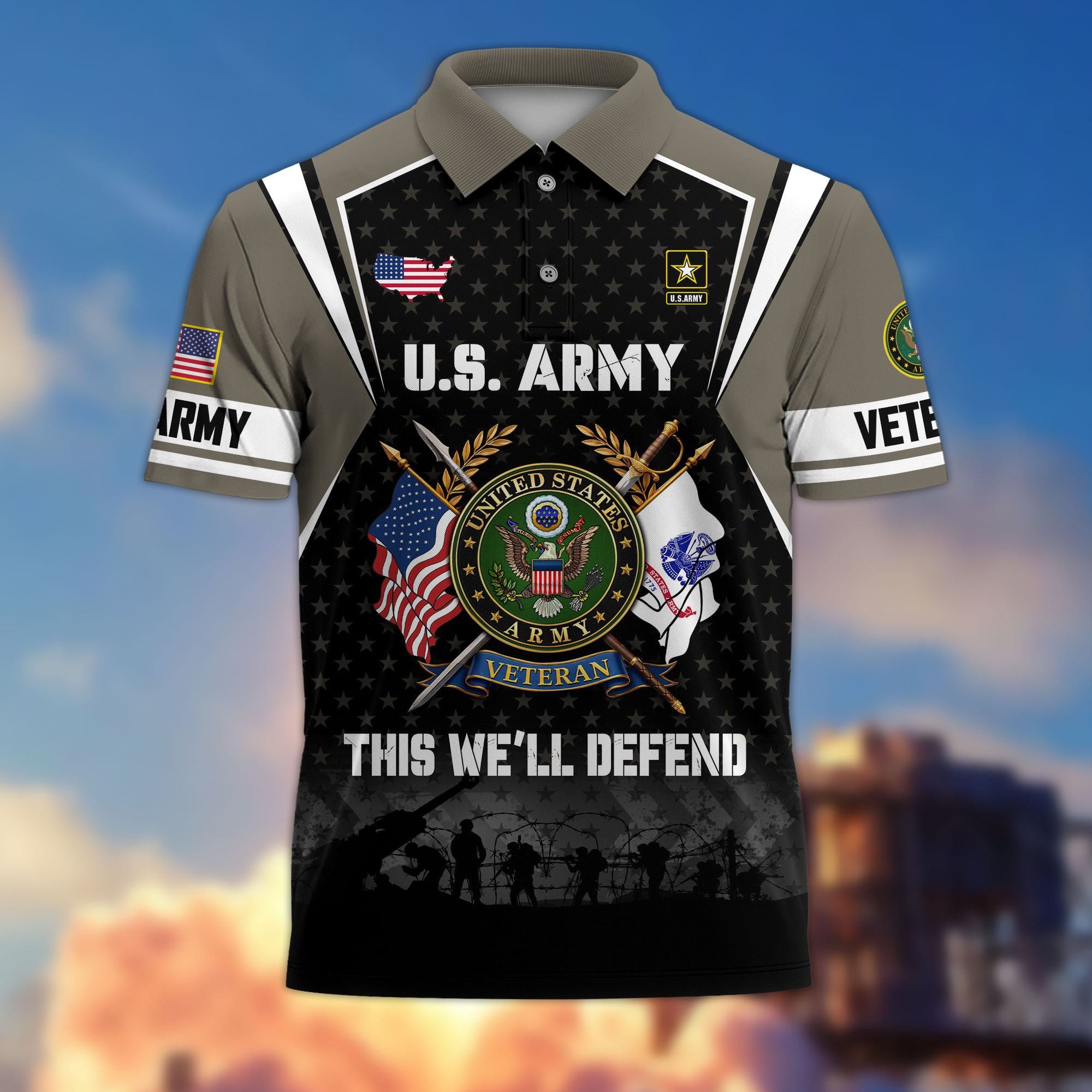Premium US Veterans Polo Shirt, Gifts For US Veterans, Gifts On Father's Day, Veterans Day.