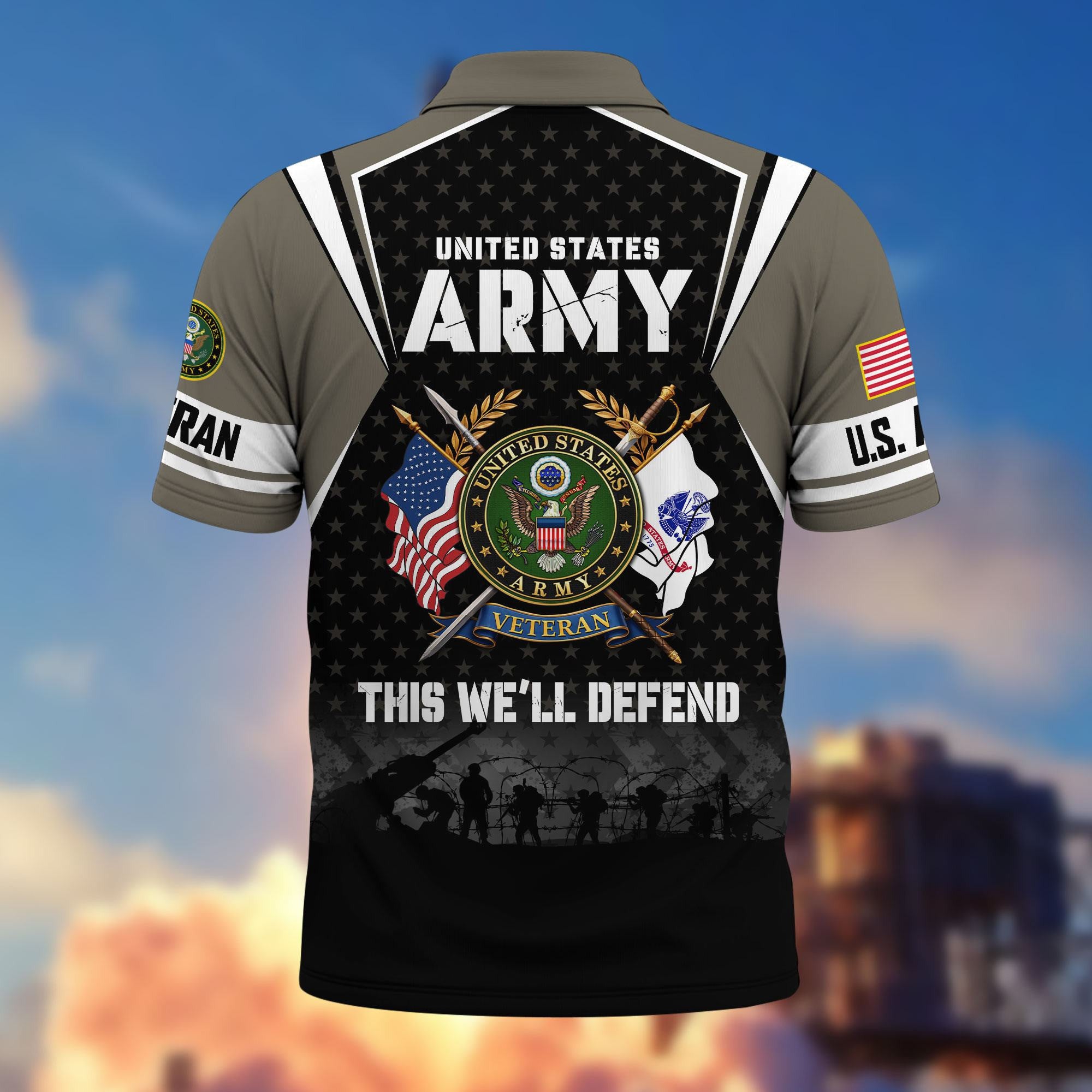 Premium US Veterans Polo Shirt, Gifts For US Veterans, Gifts On Father's Day, Veterans Day.