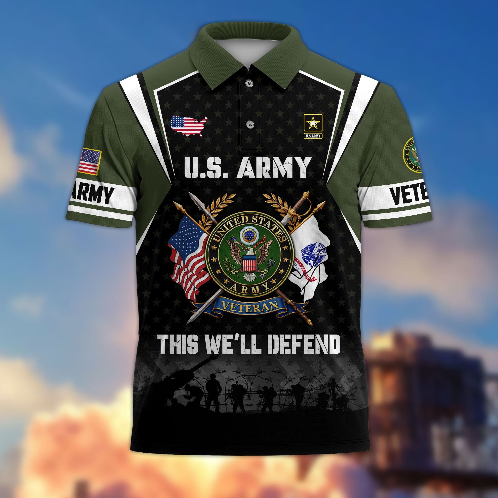 Premium US Veterans Polo Shirt, Gifts For US Veterans, Gifts On Father's Day, Veterans Day.