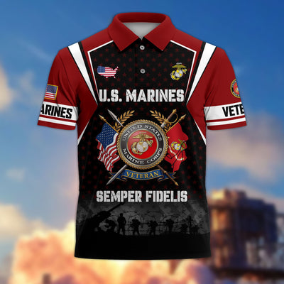 Premium US Veterans Polo Shirt, Gifts For US Veterans, Gifts On Father's Day, Veterans Day.