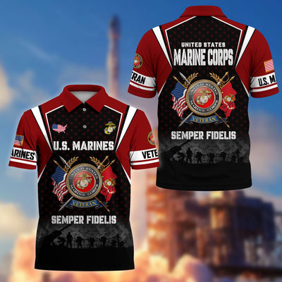 Premium US Veterans Polo Shirt, Gifts For US Veterans, Gifts On Father's Day, Veterans Day.