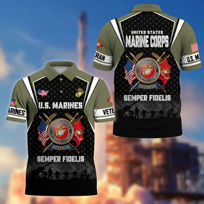 Premium US Veterans Polo Shirt, Gifts For US Veterans, Gifts On Father's Day, Veterans Day.