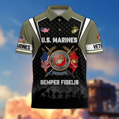 Premium US Veterans Polo Shirt, Gifts For US Veterans, Gifts On Father's Day, Veterans Day.