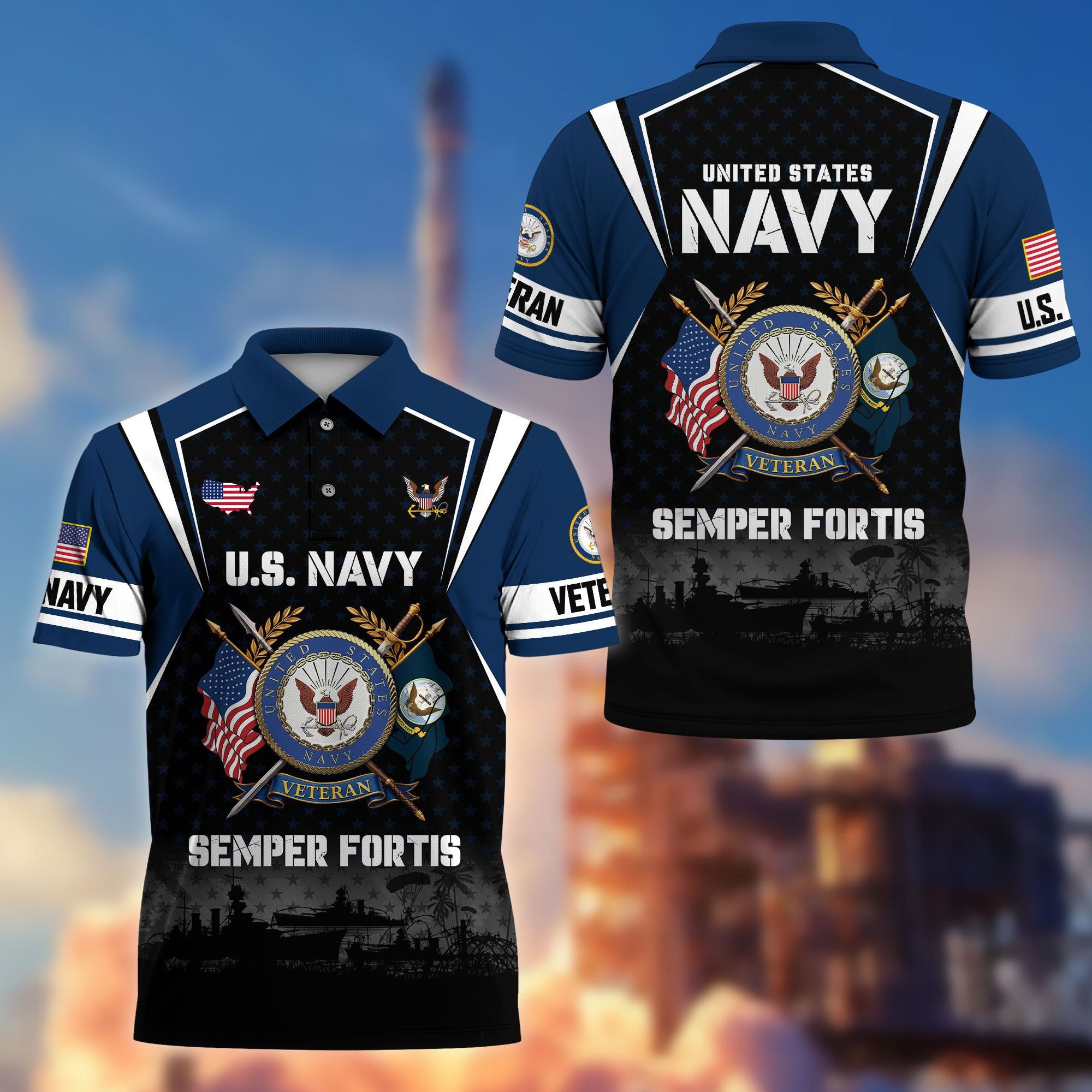 Premium US Veterans Polo Shirt, Gifts For US Veterans, Gifts On Father's Day, Veterans Day.