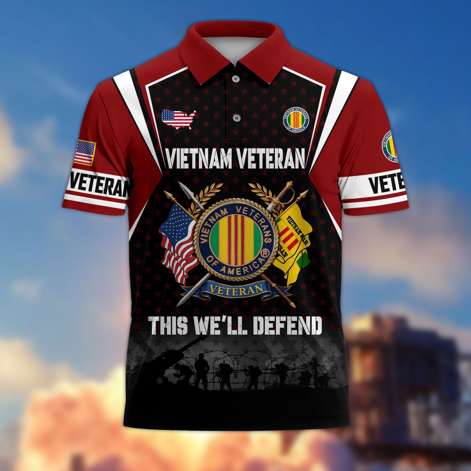 Premium US Veterans Polo Shirt, Gifts For US Veterans, Gifts On Father's Day, Veterans Day.