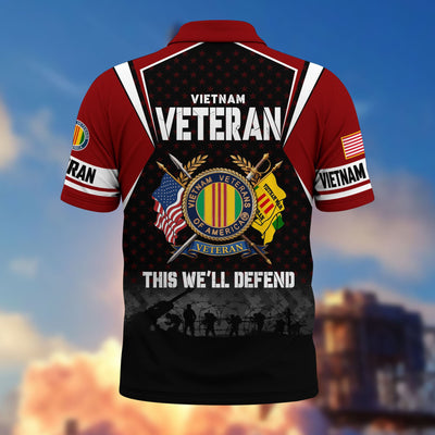 Premium US Veterans Polo Shirt, Gifts For US Veterans, Gifts On Father's Day, Veterans Day.