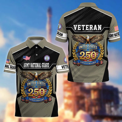 Premium America 250th Anniversary US Veteran Polo Shirt, Gifts for U.S. Veterans, Gifts for Independence Day, Veterans Day