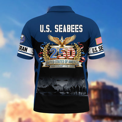 Premium America 250th Anniversary US Veteran Polo Shirt, Gifts for U.S. Veterans, Gifts for Independence Day, Veterans Day