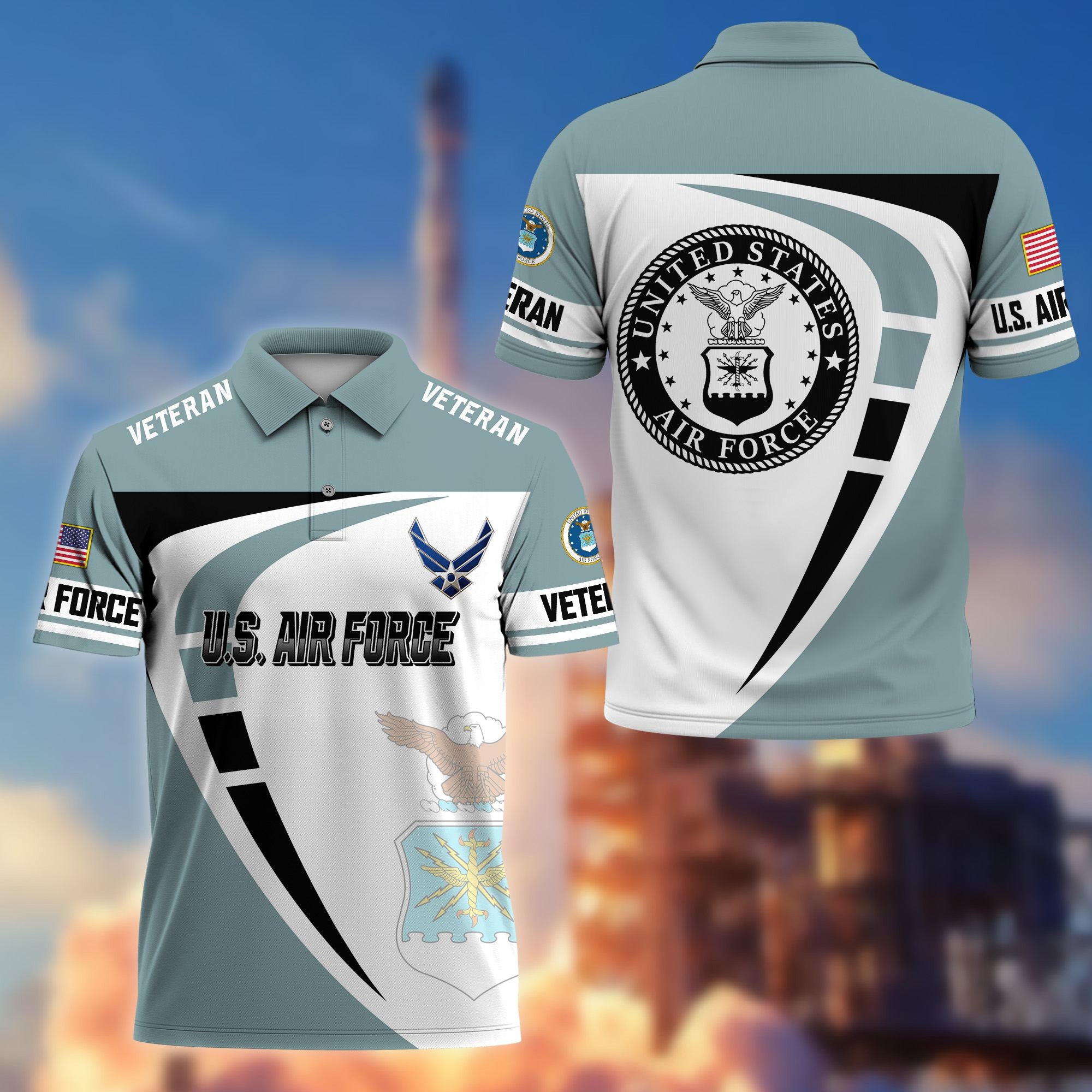 Premium US Veterans Polo Shirt, Gifts For US Veterans, Gifts On Father's Day, Veterans Day.
