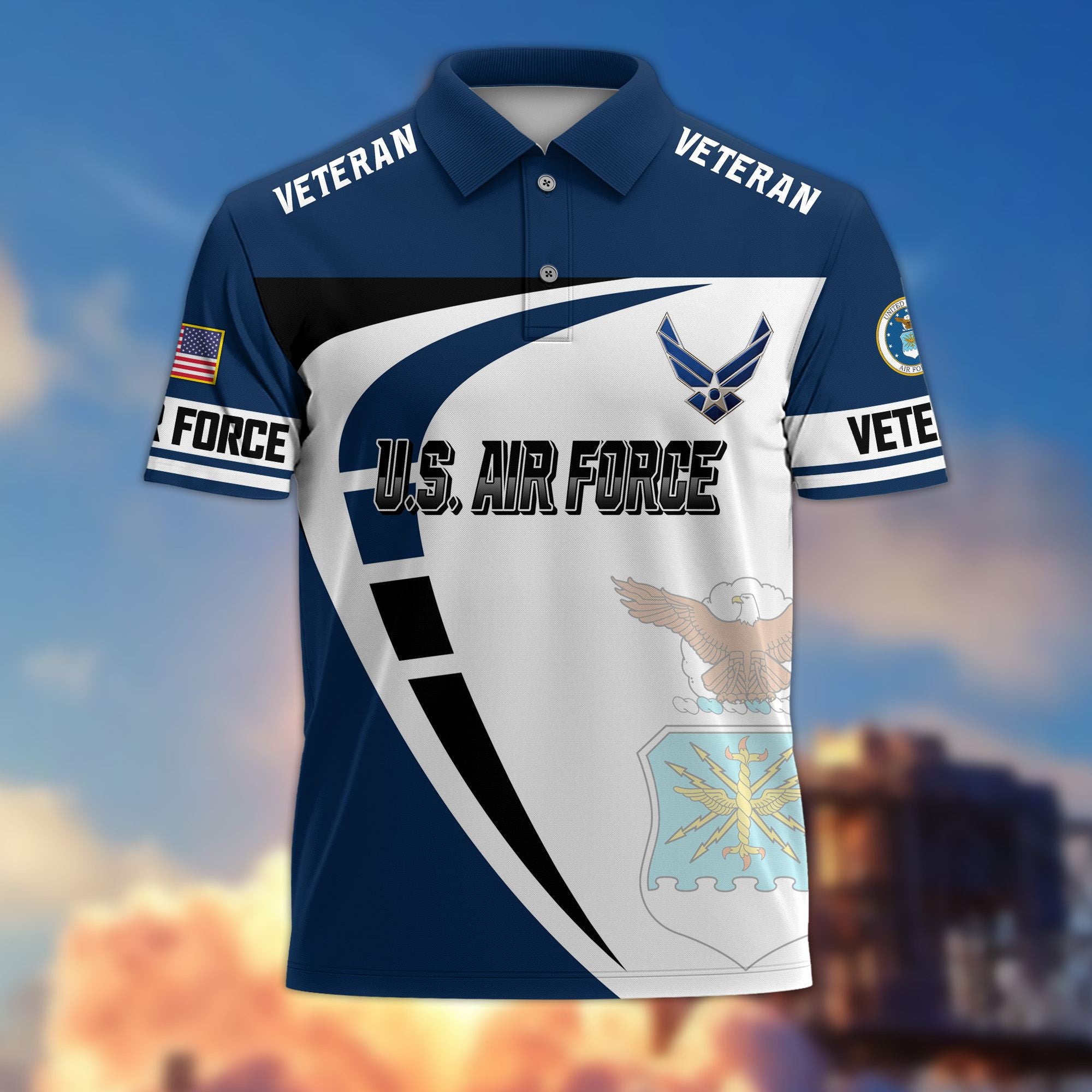 Premium US Veterans Polo Shirt, Gifts For US Veterans, Gifts On Father's Day, Veterans Day.