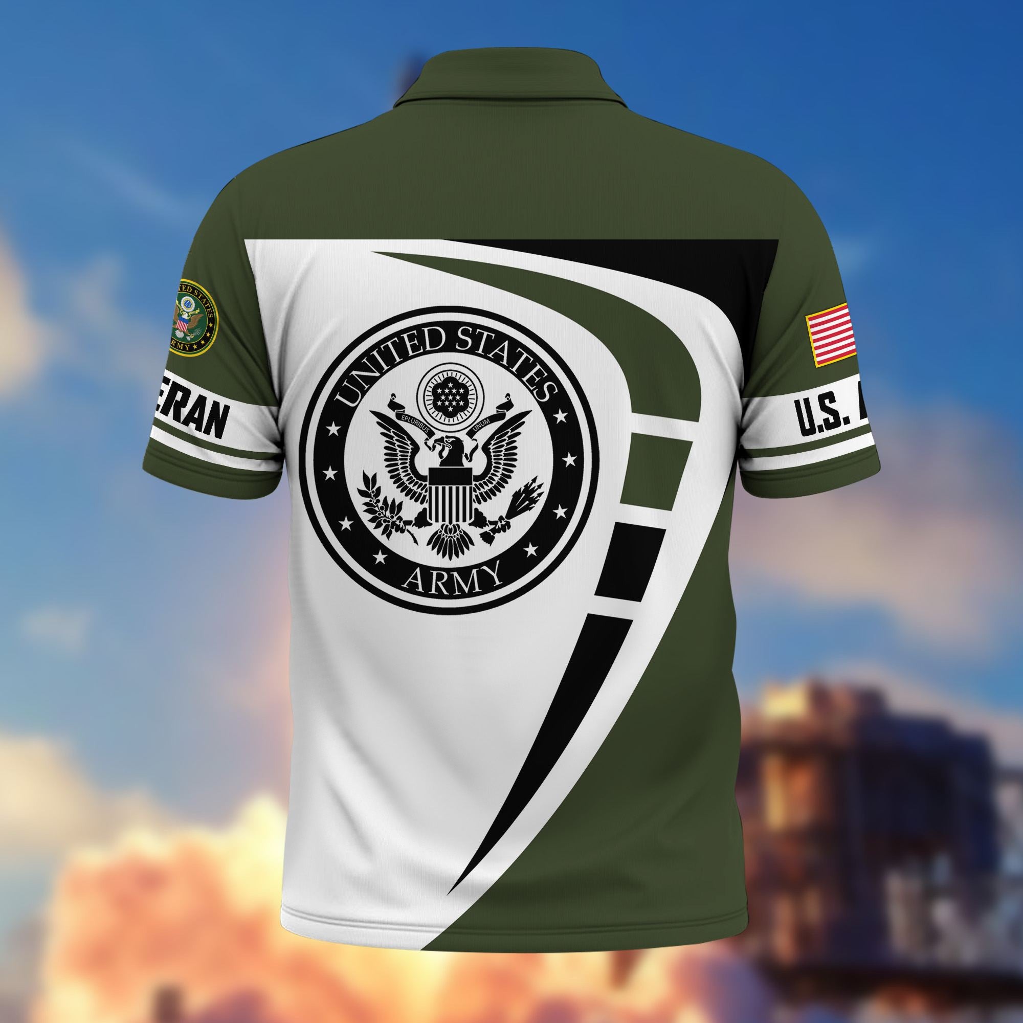 Premium US Veterans Polo Shirt, Gifts For US Veterans, Gifts On Father's Day, Veterans Day.