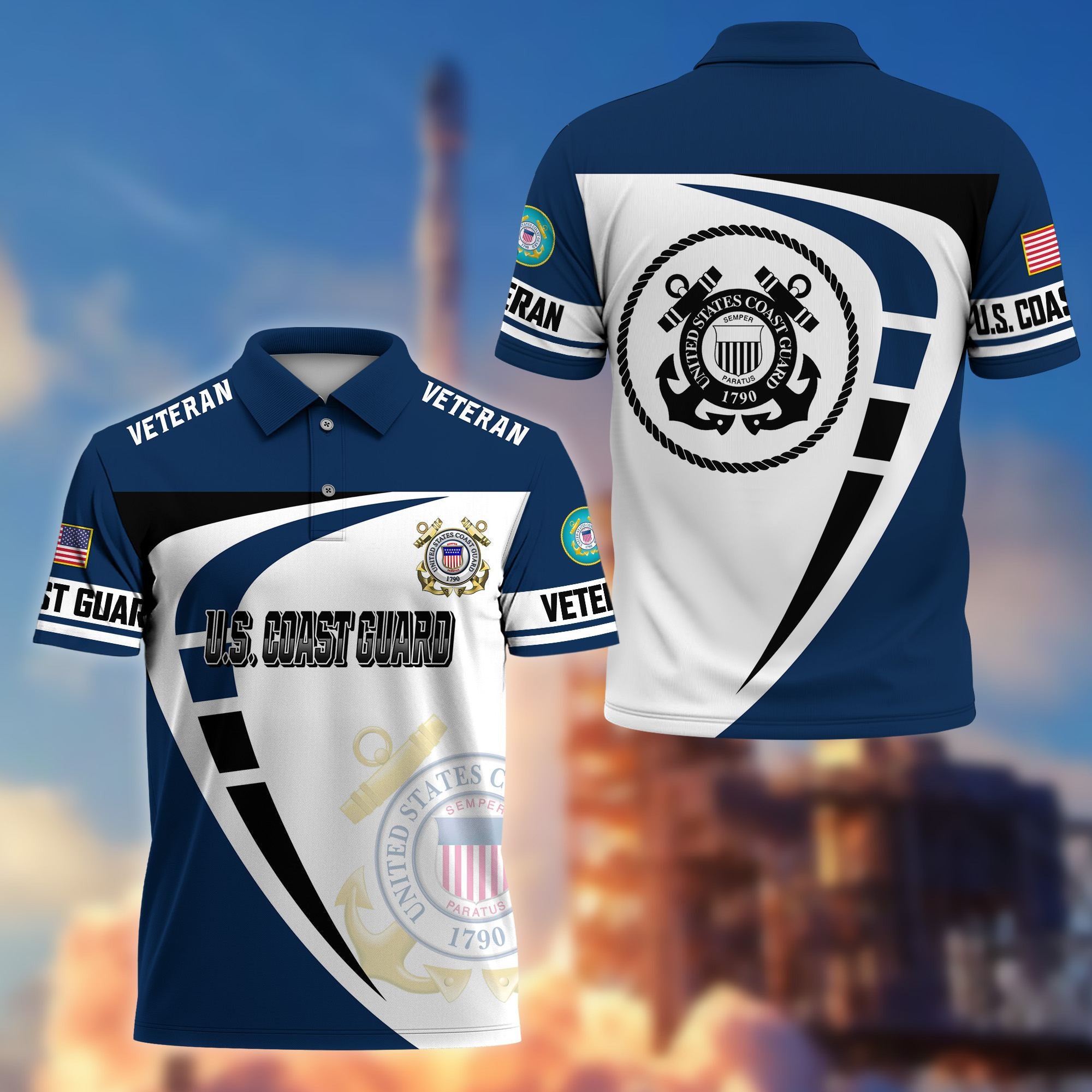 Premium US Veterans Polo Shirt, Gifts For US Veterans, Gifts On Father's Day, Veterans Day.