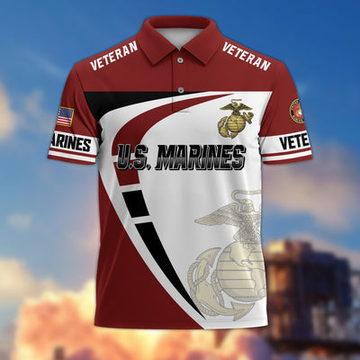 Premium US Veterans Polo Shirt, Gifts For US Veterans, Gifts On Father's Day, Veterans Day.