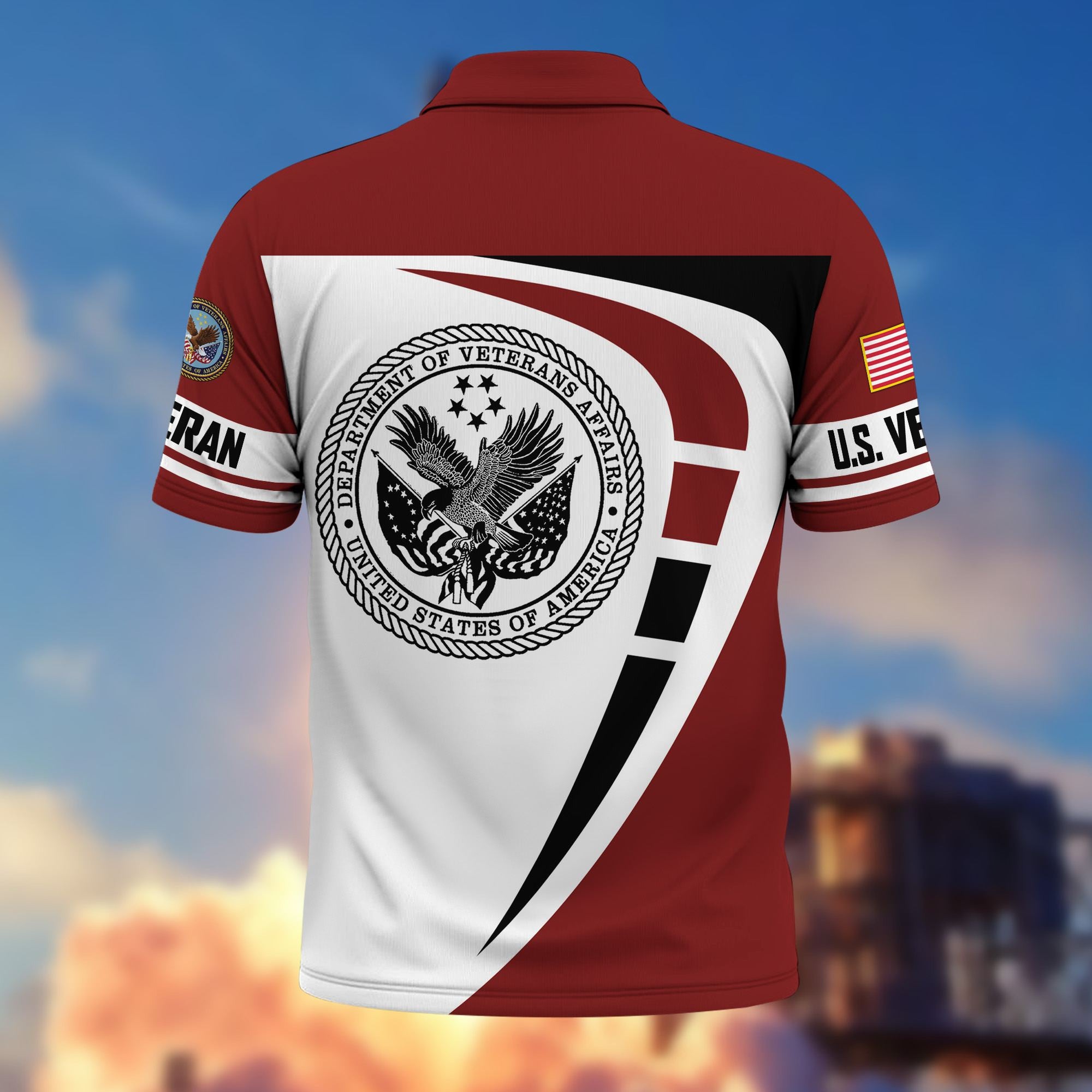 Premium US Veterans Polo Shirt, Gifts For US Veterans, Gifts On Father's Day, Veterans Day.