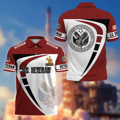 Premium US Veterans Polo Shirt, Gifts For US Veterans, Gifts On Father's Day, Veterans Day.