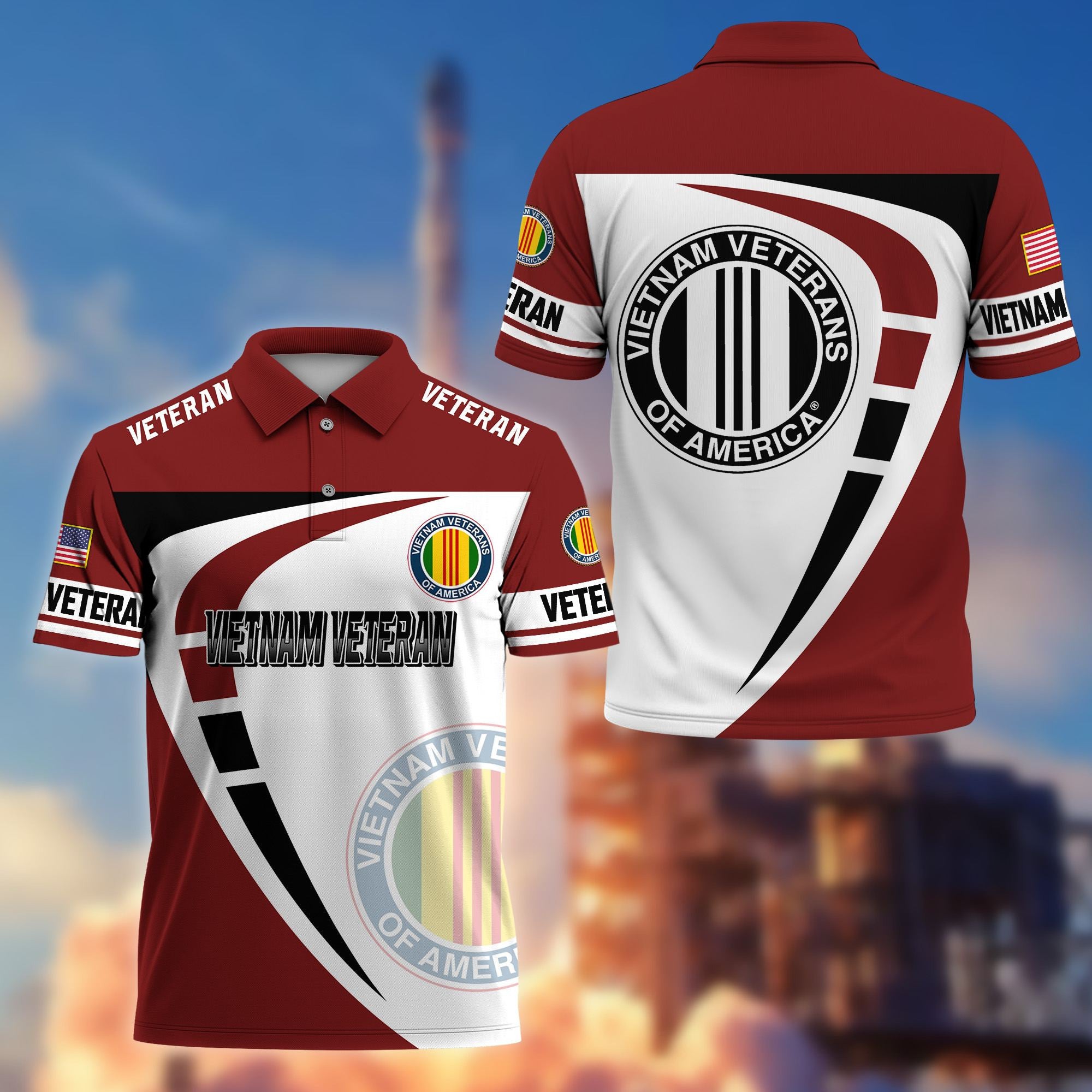 Premium US Veterans Polo Shirt, Gifts For US Veterans, Gifts On Father's Day, Veterans Day.